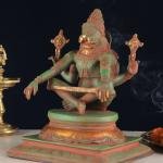 Brass Yog Narsimha Statue - 11" Antique Green Stone Finish | Handcrafted Yoga Narasimha Sculpture | Jaipurio